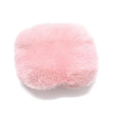 For Apple AirPods Pro 2 Fake Fur Winter Earphone Case Bluetooth-compatible Earbud Fluffy Soft Protective Cover - Pink
