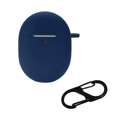 Силиконовый чехол для наушников Google Pixel Buds A-Series / Buds 2, совместимых по Bluetooth, защитная крышка от царапин с креплением-застёжкой — тёмно-синий