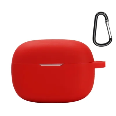 Силиконовый защитный чехол для наушников JBL WAVE BEAM, совместимых с Bluetooth, защита от царапин и падений, с застежкой против потери — красный цвет