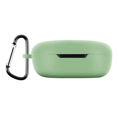 For Redmi Buds 4 Lite Anti-drop Silicone Case Bluetooth-compatible Earphone Protective Cover with Anti-lost Buckle - Matcha Green