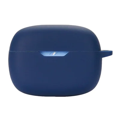 Silicone Case for JBL Wave Beam Bluetooth-compatible Earbuds, Anti-drop Earphone Cover with Hook - Dark Blue