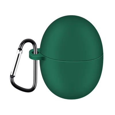 Silicone Case for Huawei FreeBuds 5 Protective Cover Anti-Fall Bluetooth-compatible Headset Protector with Hook - Blackish Green