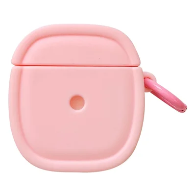 For Apple AirPods with Charging Case (2016)(2019)/AirPods with Wireless Charging Case (2019) Earphone Cover Oval Anti-drop Silicone Case - Pink