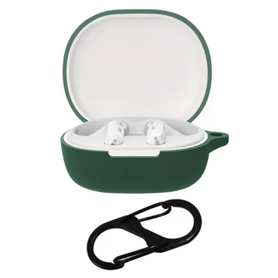 For Xiaomi Air 3 SE Bluetooth-compatible Earphone Silicone Protective Case Anti-drop Earbud Cover with Buckle - Blackish Green