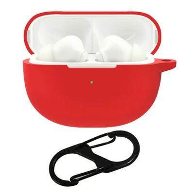 For OPPO Enco X Bluetooth-compatible Earphone Silicone Case Protective Earbud Cover with Buckle - Red