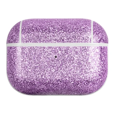 For AirPods Pro (Gen 2) (USB-C) / Pro 2 Charging Case Cover Bluetooth-compatible Earbuds Glitter PU+TPU Protective Case - Purple