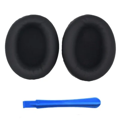 1 Pair Replacement Earpad for Sony WH-1000XM4 Headphone Silicone Ear Cap with Crowbar - Black
