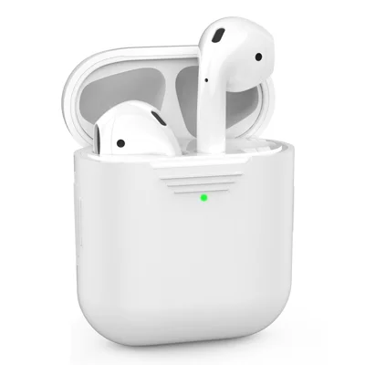 Силиконовый чехол AHASTYLE PT02-3 для AirPods с зарядным чехлом (2016) / (2019) / для AirPods с беспроводным зарядным чехлом (2019), совместимая с Bluetooth крышка для наушников — белая