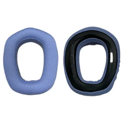 Für Logitech G435 1 Paar Kopfhörer-Ohrpolster Mesh-Stoff + Schaumstoff Ersatz-Ohrmuscheln - Blau