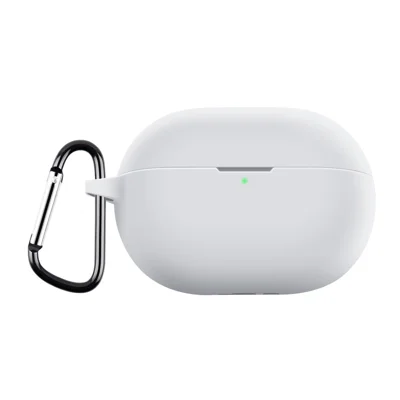 For Huawei FreeBuds Pro 3 Silicone Case Anti-drop Earphone Cover with Carabiner - White