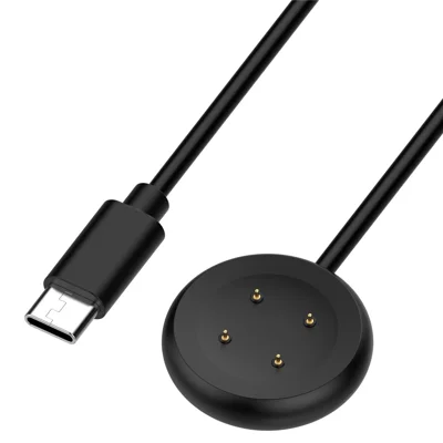 100 см Док-станция для зарядки Google Pixel Watch 3 45 мм / 41 мм / Watch 2 / Fitbit Ace LTE, магнитный кабель для зарядки с интерфейсом Type-C — черный