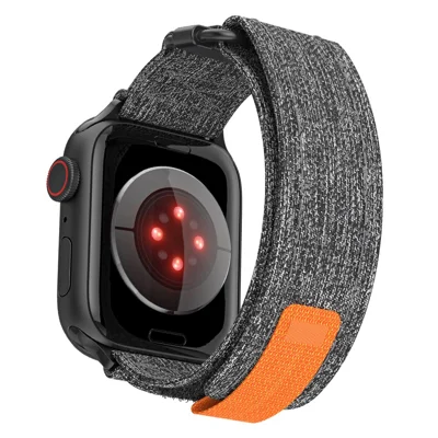 Watch Band for Apple Watch Series 12 11 10 42mm / 9 8 7 41mm / SE3 SE2 SE 6 5 4 40mm / 3 2 1 38mm Canvas Loop Watch Strap - Black  /  Grey