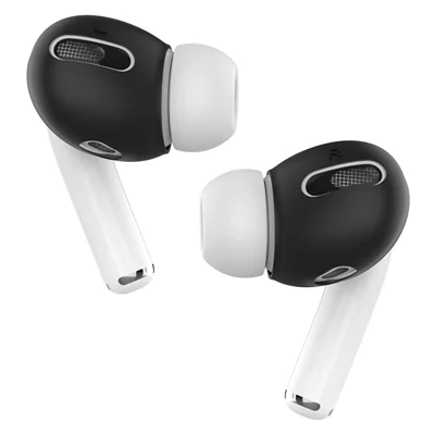 AHASTYLE PT76-PRO For Apple AirPods Pro 1 Pair Size L Earphone Silicone Sleeve Slim Earbuds Cover - Black