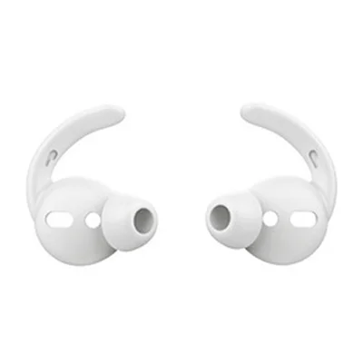 AHASTYLE PT40 1 Pair Size S Silicone Eartips for Apple EarPods / AirPods 1 / 2 Earhook Design Earbuds Cover - White