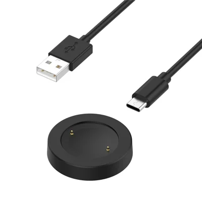For Honor Watch GS 4 / Watch GS 3 MUS-B19 / Watch 5 / Watch 4 TMA-L19 Charging Dock Watch Charger with 1m Splittable Cable - Black