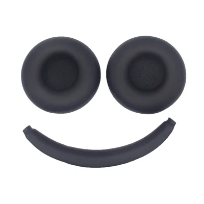 JZF-455 Ear Pads for Microsoft Modern USB-C Headset Protein Leather+Sponge Headset Ear Caps with Head Beam Sleeve - Black