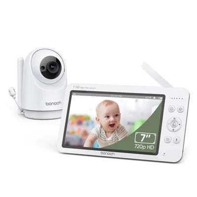 BONOCH BBM03 7 inch Screen Video Baby Monitor with 720P Camera, Two-Way Talk - EU Plug