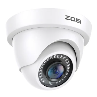 ZOSI 2MP 1920TVL Hybrid 4 i 1 TVI CVI AHD CVBS-säkerhetskamera 1080P HD nattsynövervakningskamera - Vit / EU-uttag