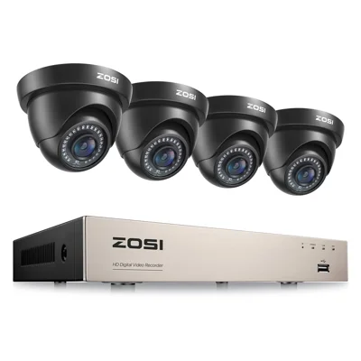 ZOSI 3K Lite säkerhetskamerassystem AI-människa fordonspåvisning nattsyn 4 1080P-kameror H.265+ 8-kanals DVR utan hårddisk - Svart / US-uttag