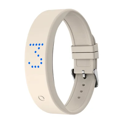 B6 Smart Bracelet Fitness Tracker Sports Electric Band with Countdown Timer Sleep Monitor Step Counter 8 Alarm Vibration - Ivory White