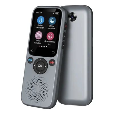S20 Traducteur linguistique AI portable, traduction vocale et photo en 138 langues en ligne et hors ligne - Gris