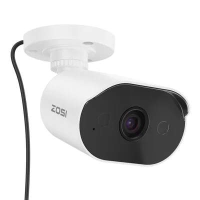 ZOSI 5MP 3K Security Camera Compatible with Zosi DVR ZR08VU / ZR08VN / ZR08JN / ZR16FK 80ft Night Vision AI Person Vehicle Detection IP66 Waterproof Camera for Indoor Outdoor - White