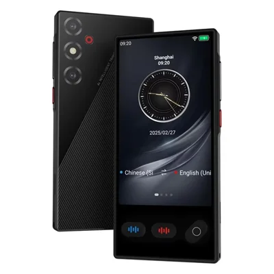 S35 Traducteur portable AI pour voyages et affaires, écran tactile, appareil de traduction vocale 148 langues - Noir