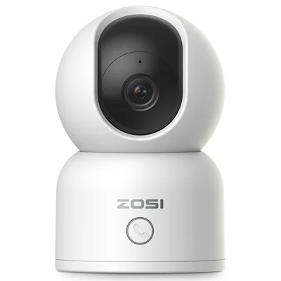 ZOSI C518 1080P Sikkerhedskamera 2MP Indendørs WiFi Panorering/Kantling AI Menneske-detektering Autooptimering Nattebelysning To-vejs Audio Sikkerhedskamera - Hvid / EU Stik