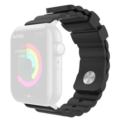 AHASTYLE WA02 Watch Band for Apple Watch Series 11 10 42mm / 9 8 7 41mm / SE3 SE2 SE 6 5 4 40mm / 3 2 1 38mm Silicone Replacement Straps - Black