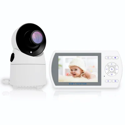 8003ZH Monitor de vídeo para bebé con cámara de visión nocturna de 3,5 pulgadas, 2,4 GHz inalámbrico, intercomunicador musical - Enchufe de la UE