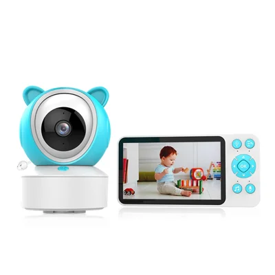 C8 5.0-inch Tuya APP Remote WiFi Camera Cry Detection Wireless Baby Monitor - US Plug