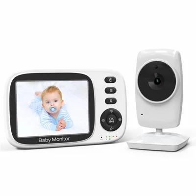 SM632 3.2 inch Wireless Baby Monitor Temperature Sensor 2X Zoom Baby Camera 2-Way Talk, 8 Lullabies - EU Plug