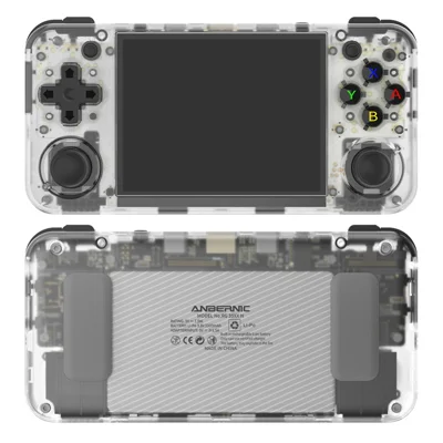 ANBERNIC RG35XX H 64GB+128GB Handheld Game Console 3.5-inch IPS Screen Support 10K Games (English Version) - Transparent White