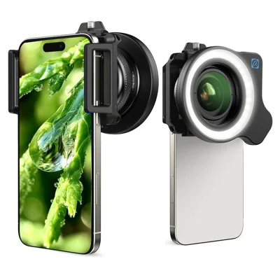 APEXEL APL-ZM100FL26 Professional Zoom Macro Lens with Ring Light for Insect / Flower Photography Smartphone HD Macro