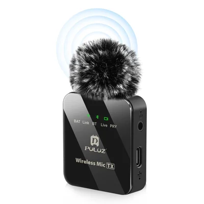 PULUZ PU3153B Real Time Monitoring Wireless Lavalier Microphone System for Vlog Live Streaming Interview, 1 Transmitter + 1 Receiver