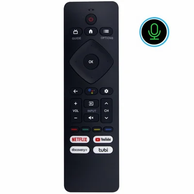 RF439B Voice Remote Control with Google Assistant and Streaming Shortcut Keys for Philips TVs - Black