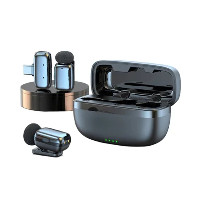 Wireless Clip-on Microphone 48KHz 16bit 2.4G 30m Range DSP Noise Reduction for Mobile Phone Live Streaming Video Recording - Type-C Plug