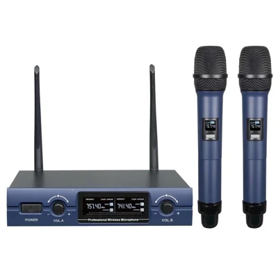 SV-322 VHF Wireless Microphone System Dual Handheld Dynamic Transmitter Mics Set for Karaoke, DJ Party - EU Plug
