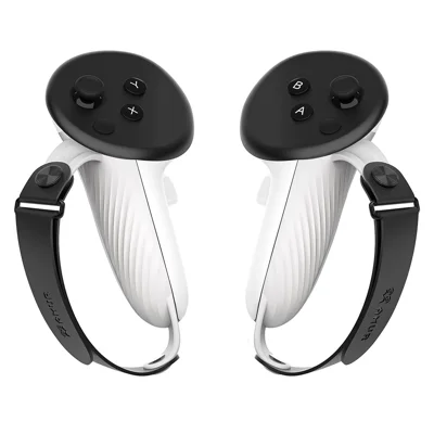 AMVR For Meta Quest 3 / 3S Controller 1 Pair Silicone Battery Cover with Adjustable Hand Strap