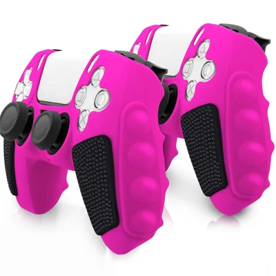 For Sony PlayStation 5 Controller Silicone Case Color Matching Protective Cover (Without Joy-Pad Caps) - Rose