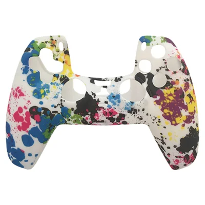 For Sony PlayStation 5 Controller Cover Comic Style Silicone Grip Protective Case - White
