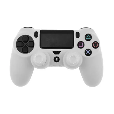 DATA FROG Silicone Cover for Sony PlayStation 4 Pro / PS4 Slim / Playstation 4 Gamepad Protective Case - White