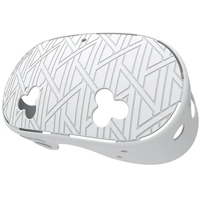 For Meta Quest 3S VR Silicone Case Stripes Style Heat Dissipation Protective Cover - White