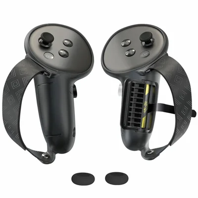 1 Pair For Meta Quest 3S Controller Silicone Case Anti-Slip Anti-Drop Grip Cover - Black