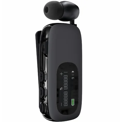 K75 LCD Screen Business Bluetooth-compatible Headset Noise Cancellation Earphone with Vibration Alert - Matte Grey