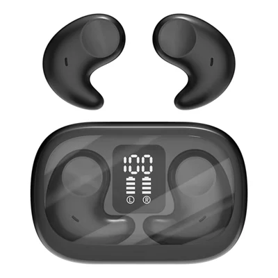 M51 Mini Bluetooth-compatible Earphones Noise Reduction Wireless Sleep Earbuds with Charging Case for Side Sleepers - Black