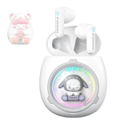 ONIKUMA T302 Cute Space Capsule Bluetooth-compatible Headset HiFi Music Wireless Earphones - White