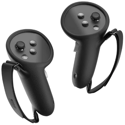 KIWI DESIGN Q1 PRO-2U Silicone Cover for Meta Quest 3 / 3S Hand Grip Protective Cases Textured Non Slip with Knuckle Strap