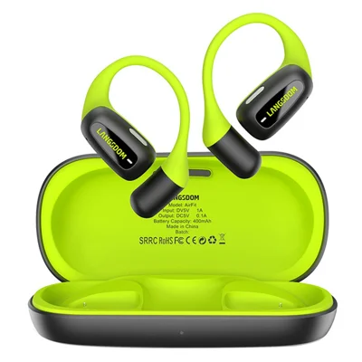 LANGSDOM Airfit Open Ear True Wireless Earbuds Bluetooth-Compatible Headphones for Running - Fluorescent Green