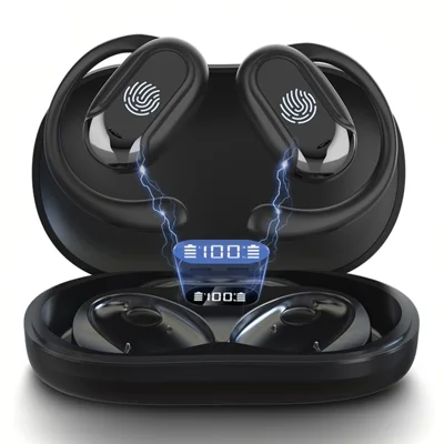T20 Bluetooth-Compatible Music Earphones Noise Cancelling Multi Language Translation Headphones - Black